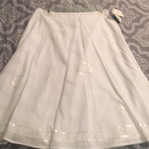 White A line skirt with sequin detail